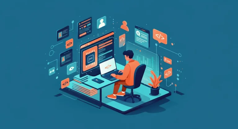 Developer using Visual Studio Code with AI and coding tools, symbolizing best extensions for 2025